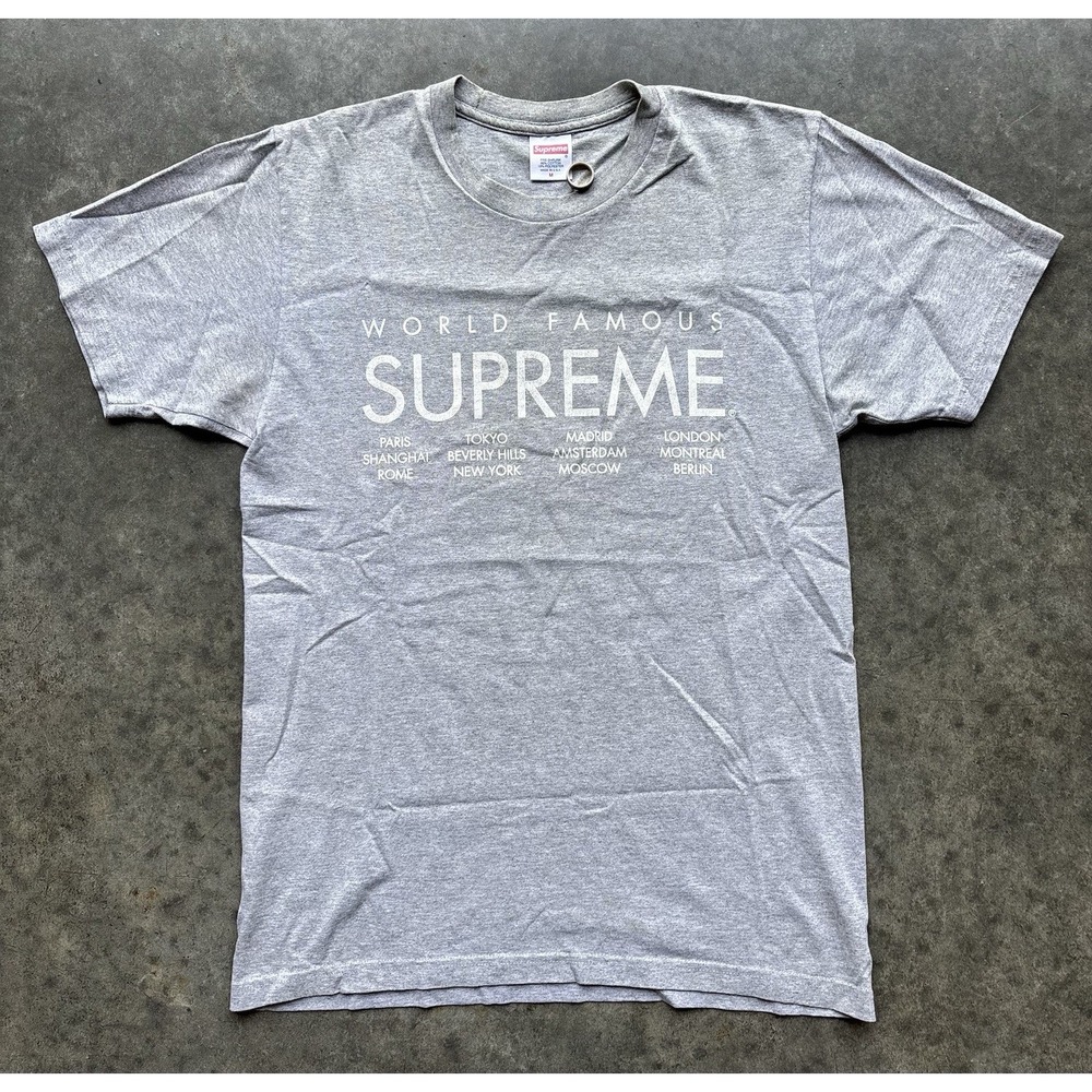 Supreme World Famous International T Shirt Gray Size Medium